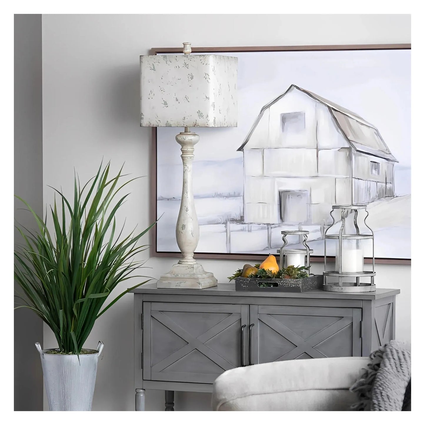 Sabik of Deerfield Valley Table Lamps (2-Pack), Beige, Rustic