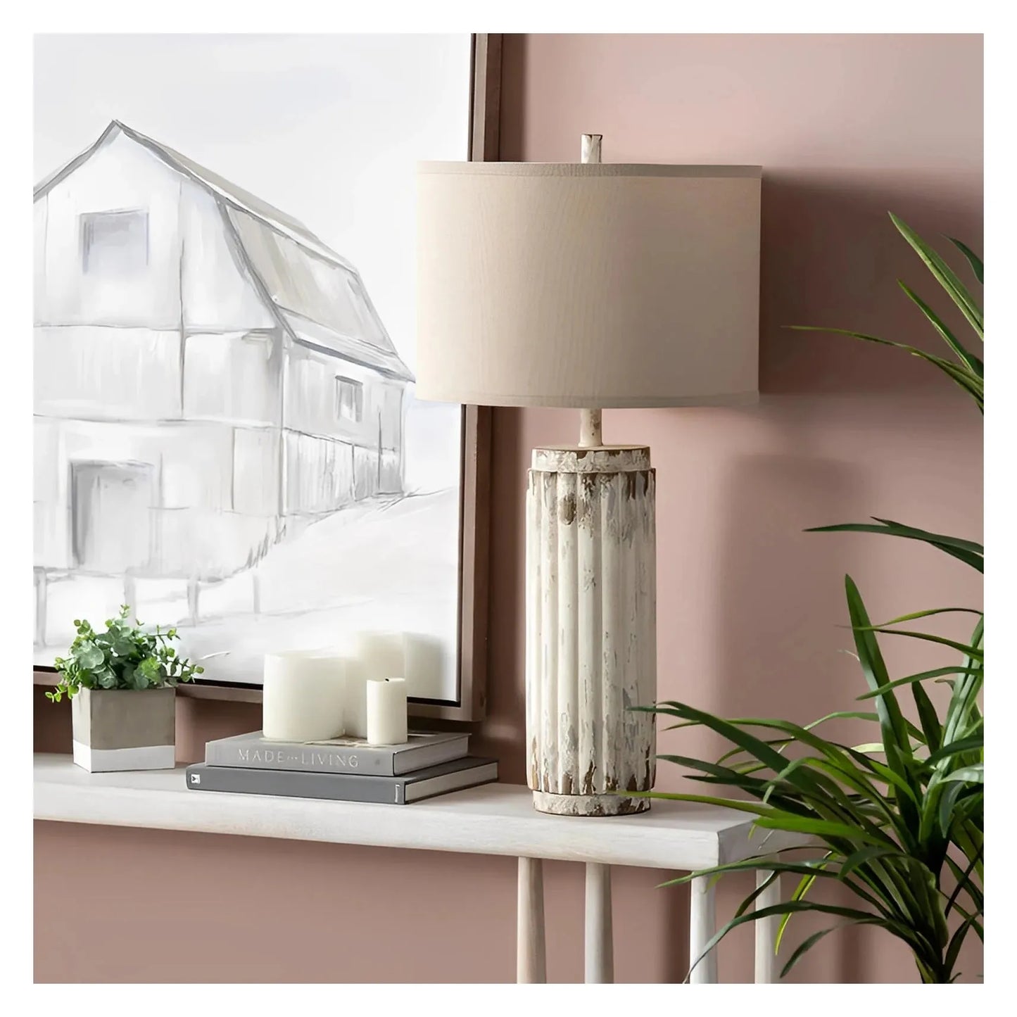 Naos of Waterville Table Lamps (2-Pack), Grey, Rustic