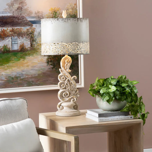 Rho of Windham Hollow Table Lamps (2-Pack), Beige, Rustic