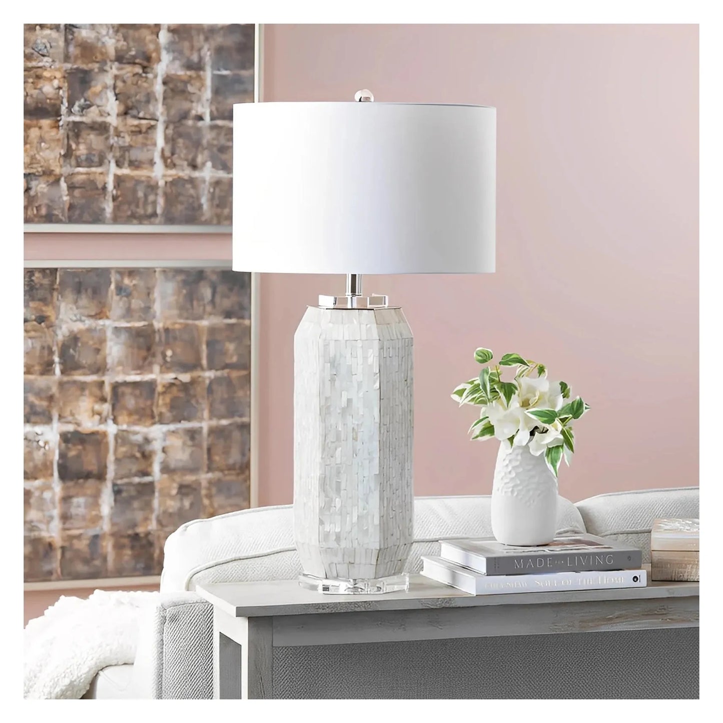Spica of Kennebunk Table Lamps (2-Pack), Grey, Coastal