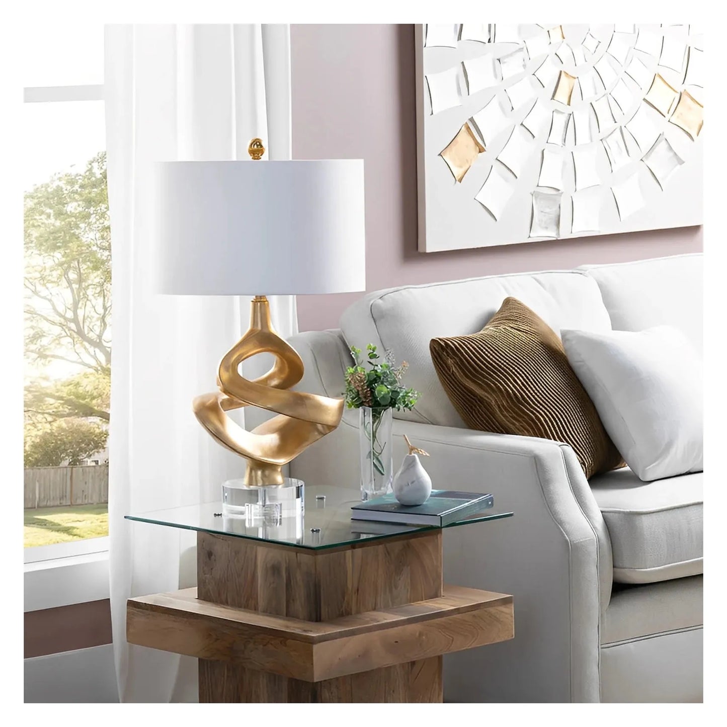 Albireo of Montpelier Table Lamps (2-Pack), Gold, Contemporary