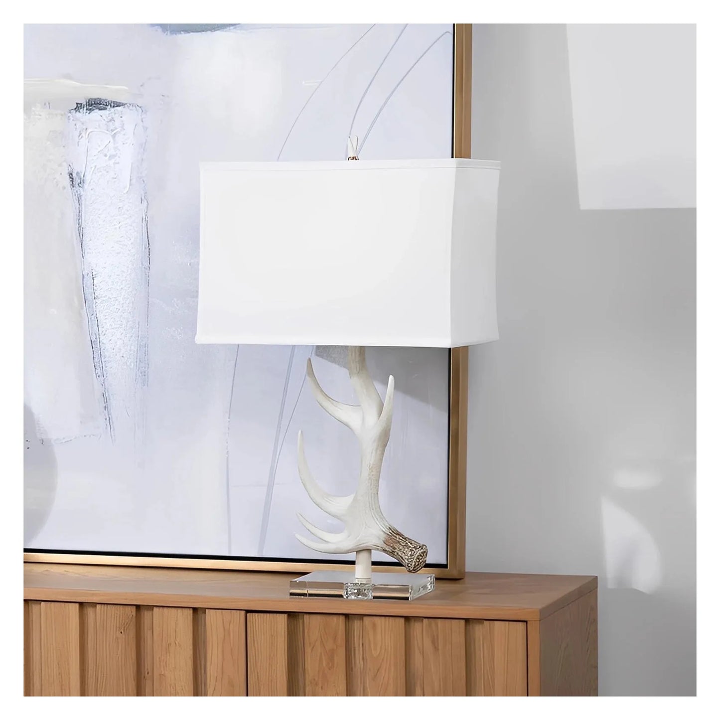 Acrux of Ipswich Table Lamps (2-Pack), White, Rustic, Antlers