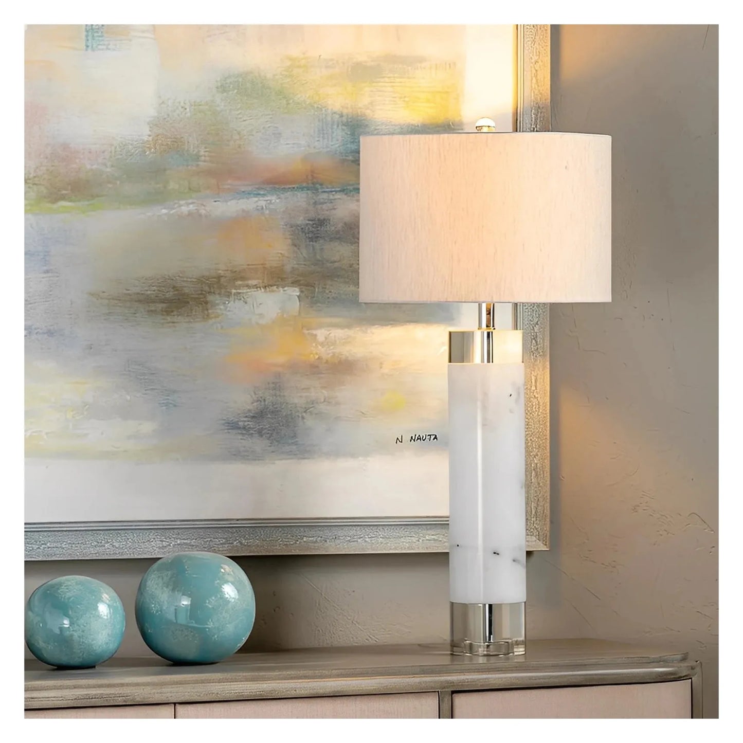 Hadar of Hearthstone Table Lamps (2-Pack), White, Transitional