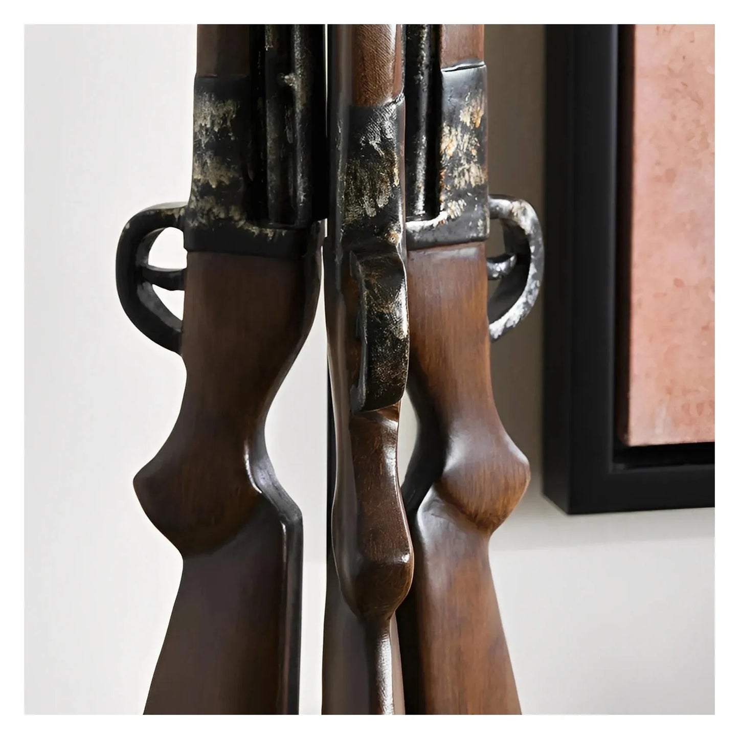 Resting Rifles Table Lamps (2-Pack), Brown, Rustic