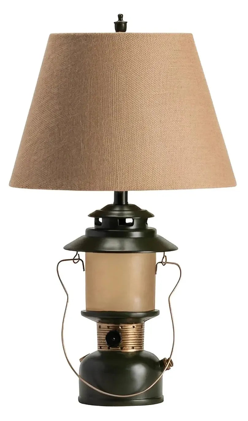 Albireo Lantern of Portsmouth Table Lamps (2-Pack), Green, Rustic