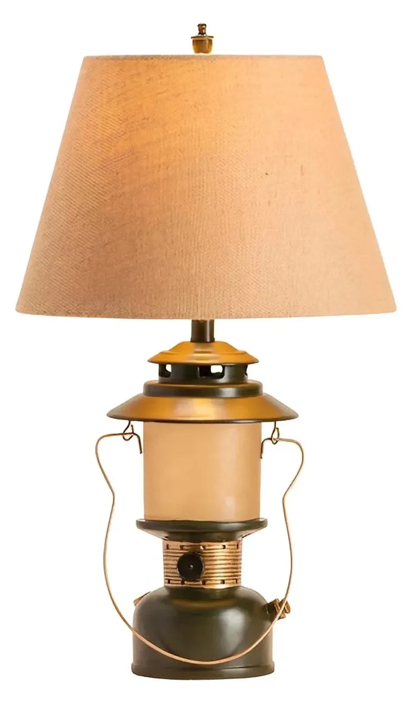 Albireo Lantern of Portsmouth Table Lamps (2-Pack), Green, Rustic