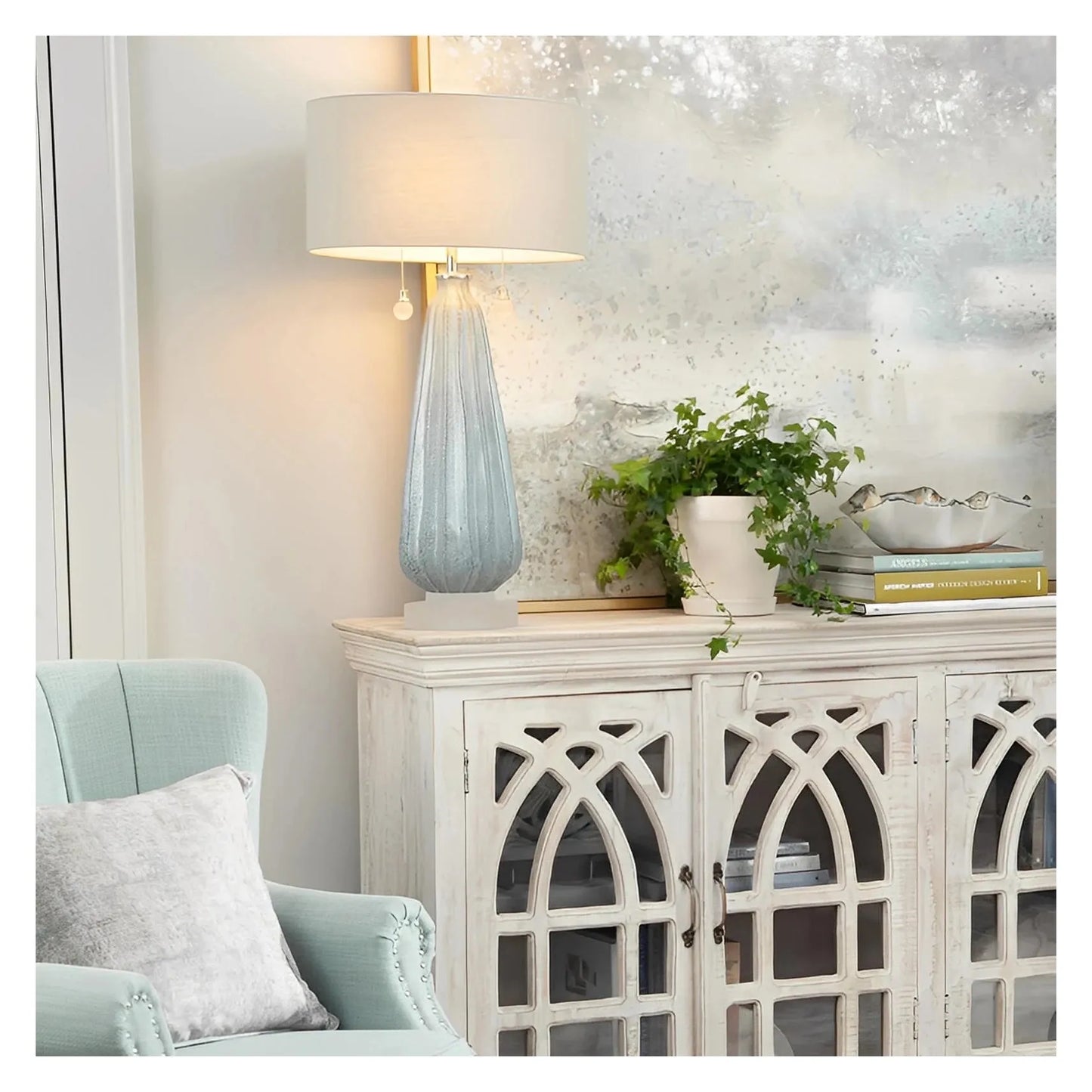 Alhena of Cranberry Cove Table Lamps (2-Pack), Blue, Coastal