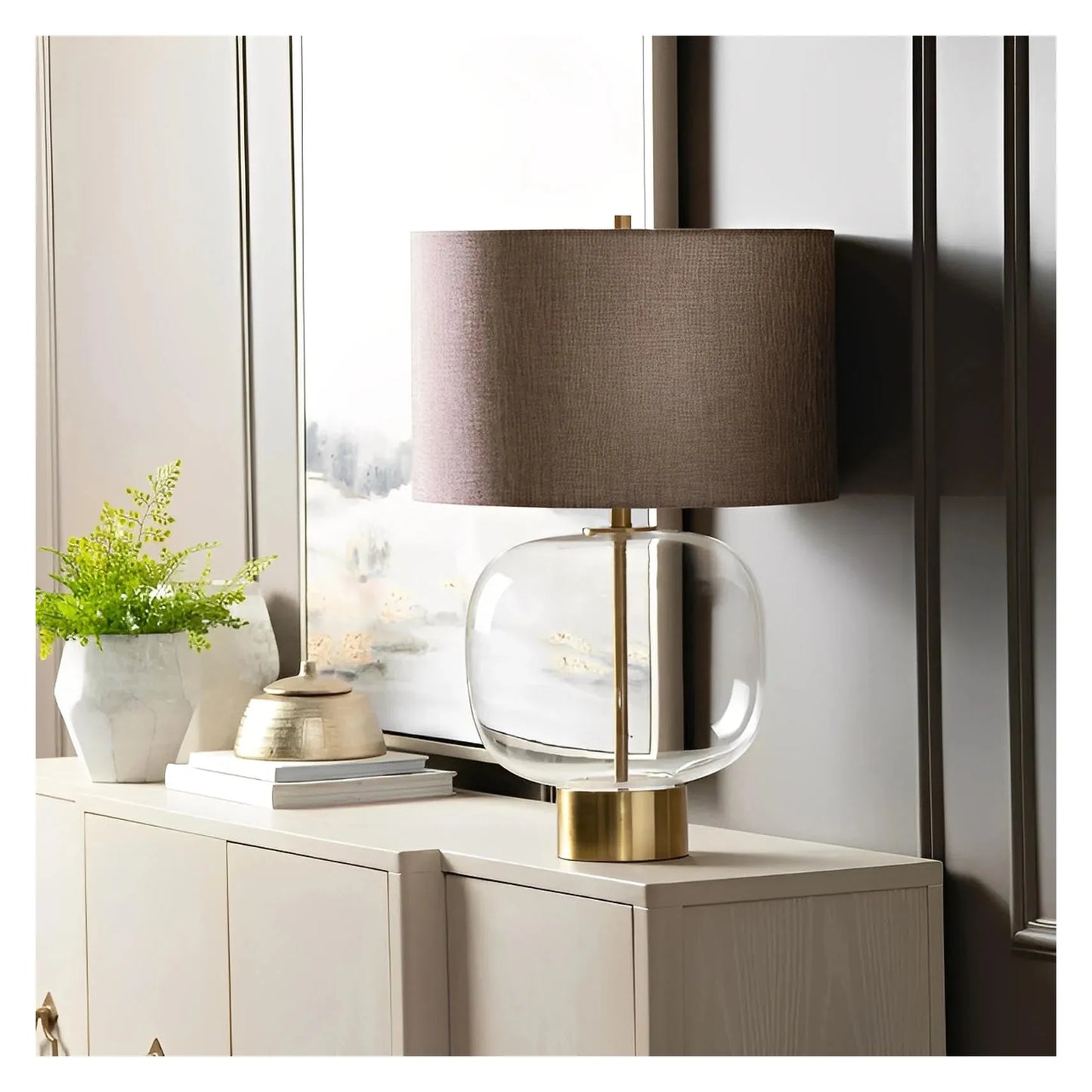 Nihal of Lakehurst Table Lamps (2-Pack), Clear, Transitional