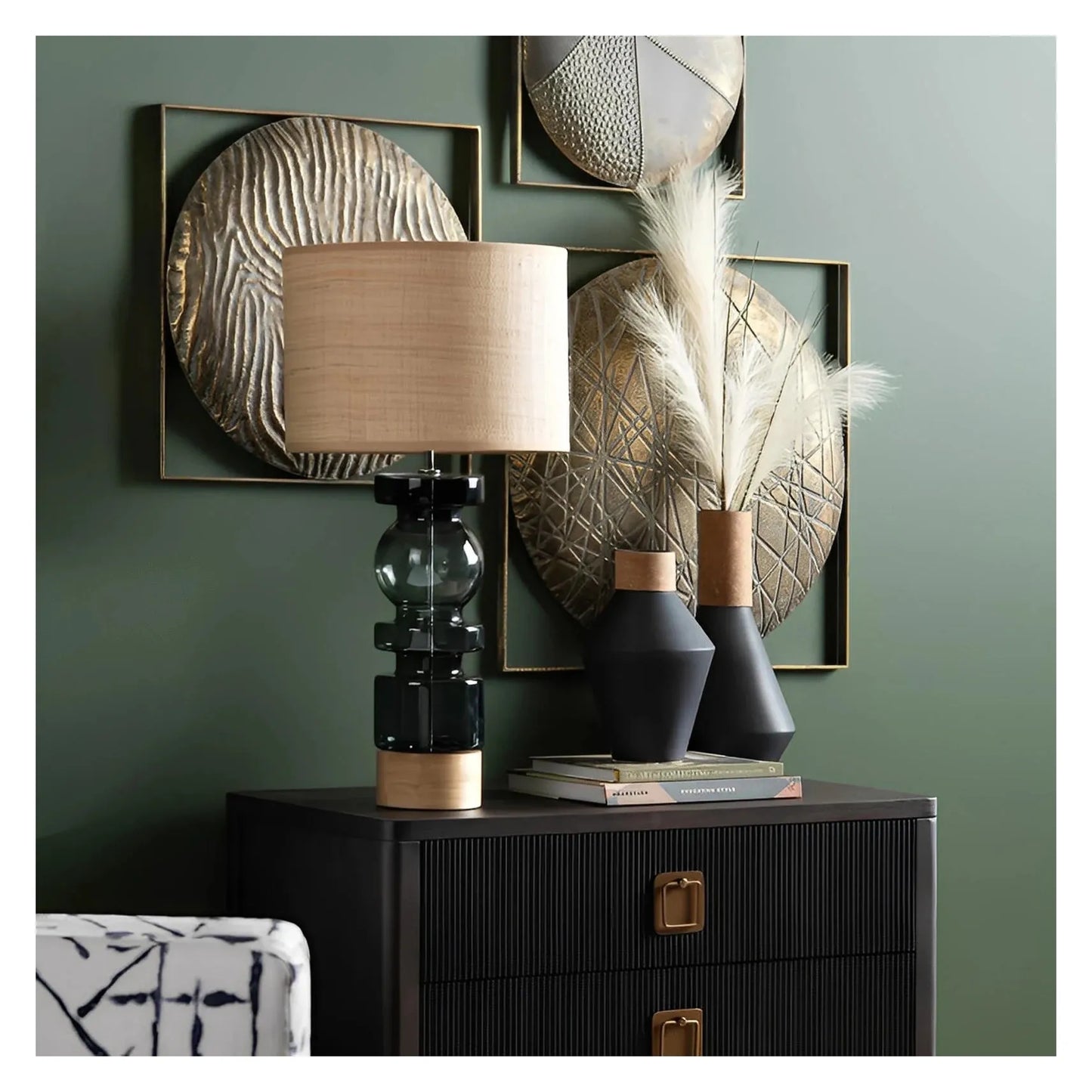 Zaurak of Brookhaven Table Lamps (2-Pack), Green, Transitional