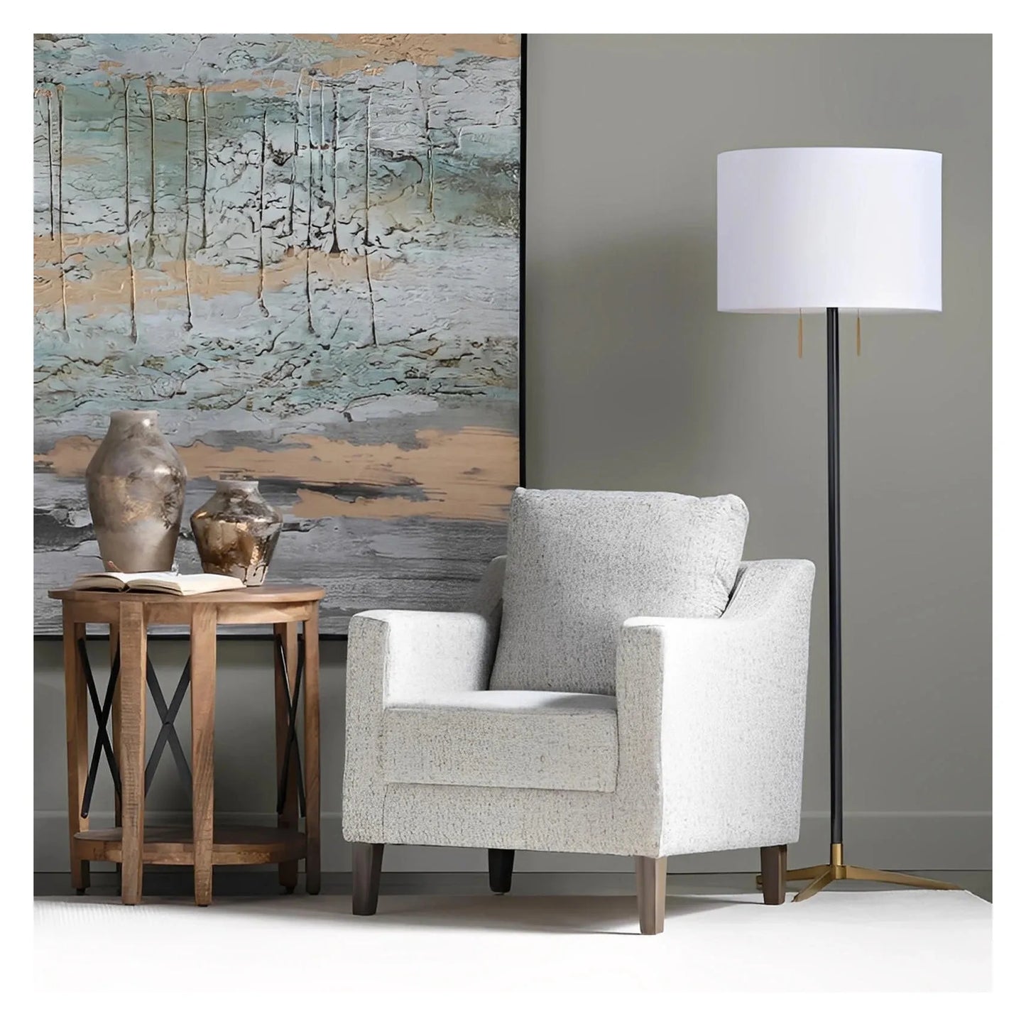 Talitha of Plymouth Floor Lamp, Black, Contemporary