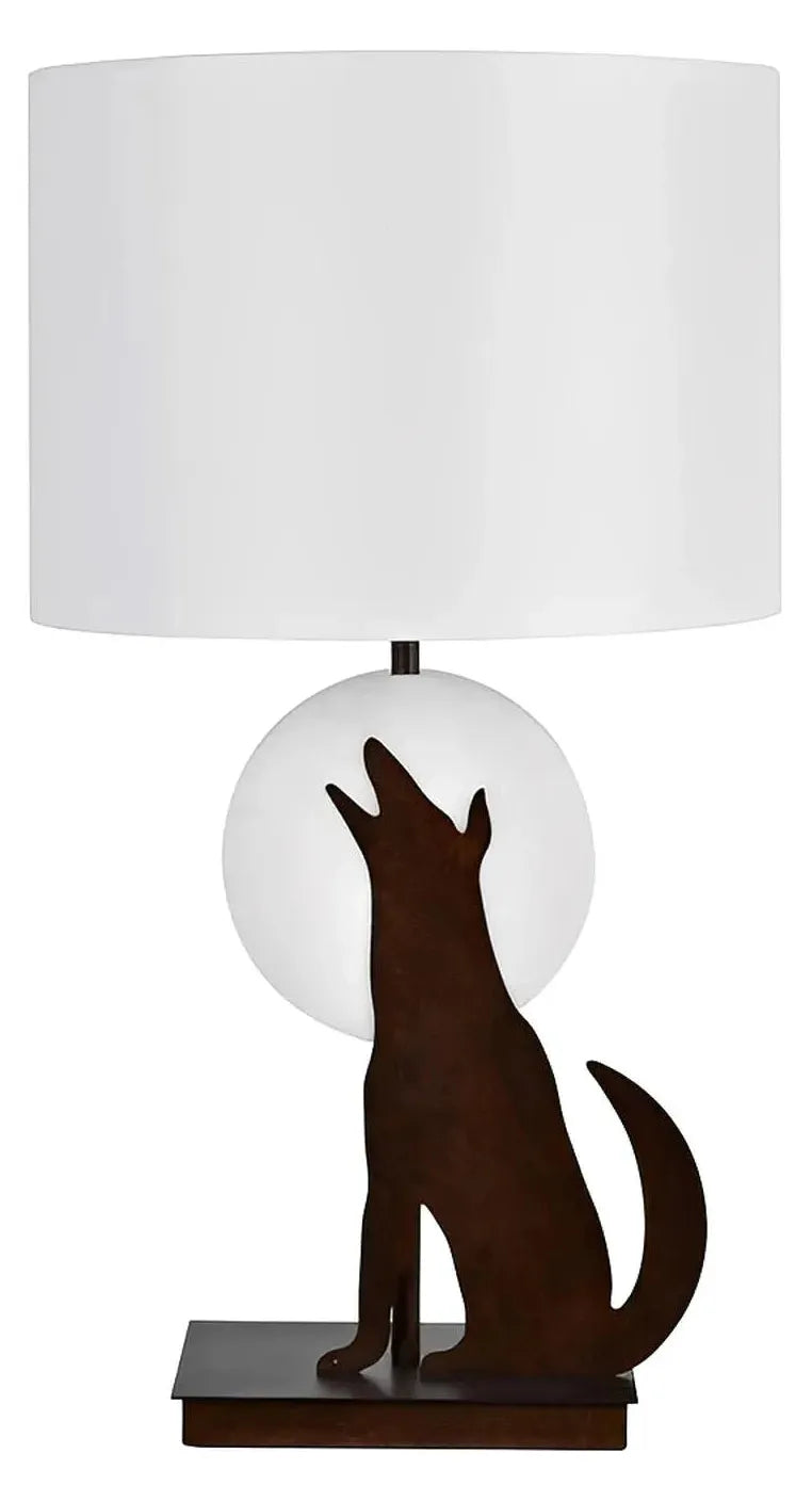 Moon Howler of Granite Point Table Lamps (2-Pack), Black, Rustic