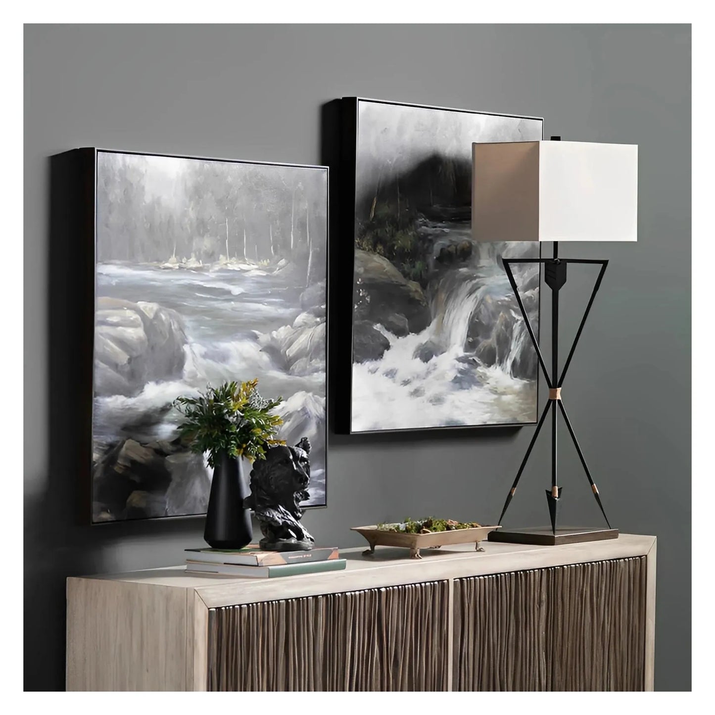 Fomalhaut of Nantucket Table Lamps (2-Pack), Black, Rustic