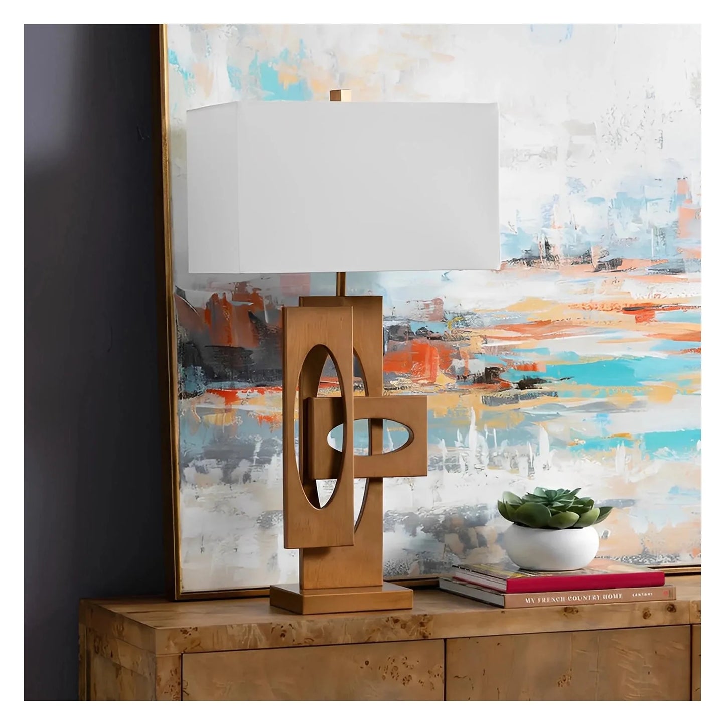 Izar of Willow Glen Table Lamps (2-Pack), Gold, Contemporary