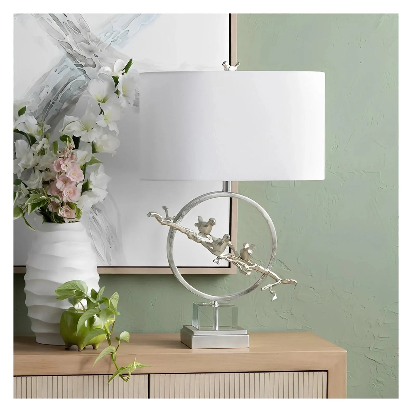 Deneb of Portsmouth Table Lamps (2-Pack), Silver, Transitional