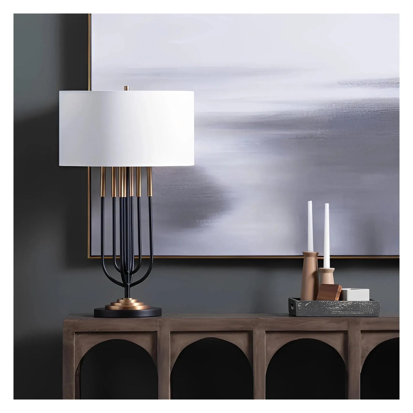 Elara of Tideview Table Lamps (2-Pack), Black, Transitional