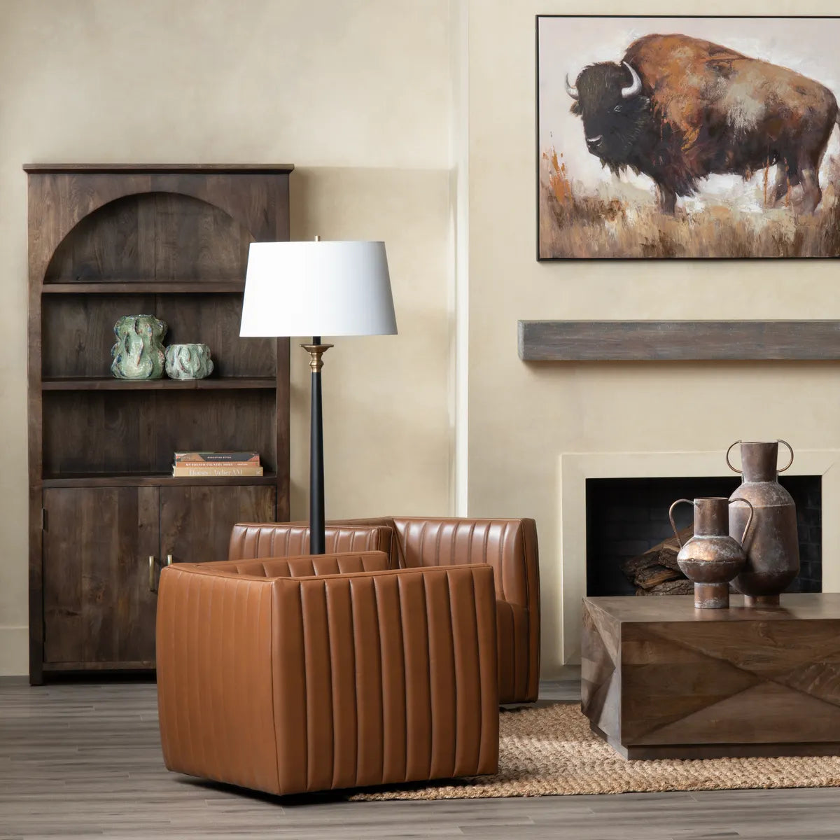 Rasalhague of Hudson Valley Floor Lamp, Black, Traditional