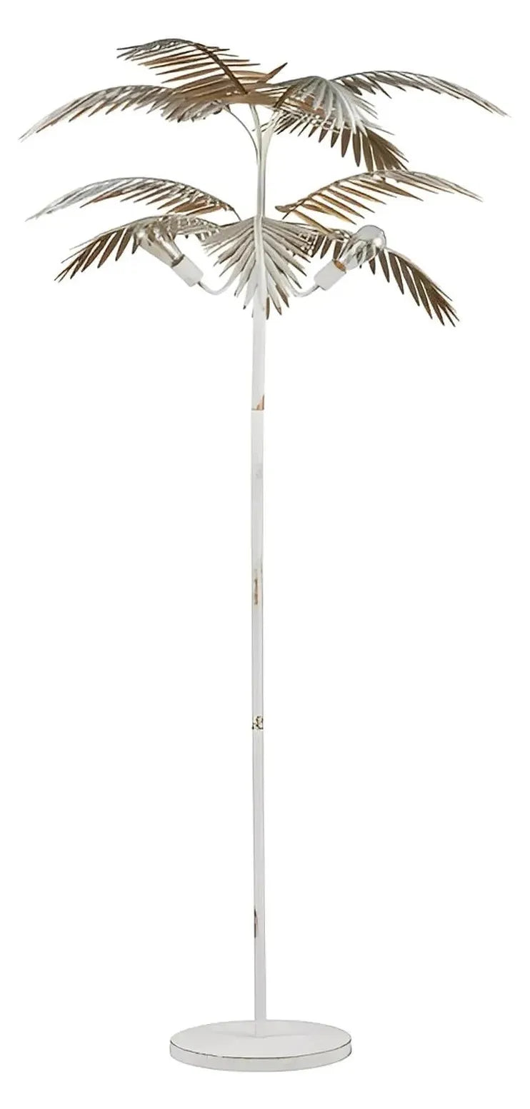 Naos Palm Frond Designed Floor Lamp, White, Coastal
