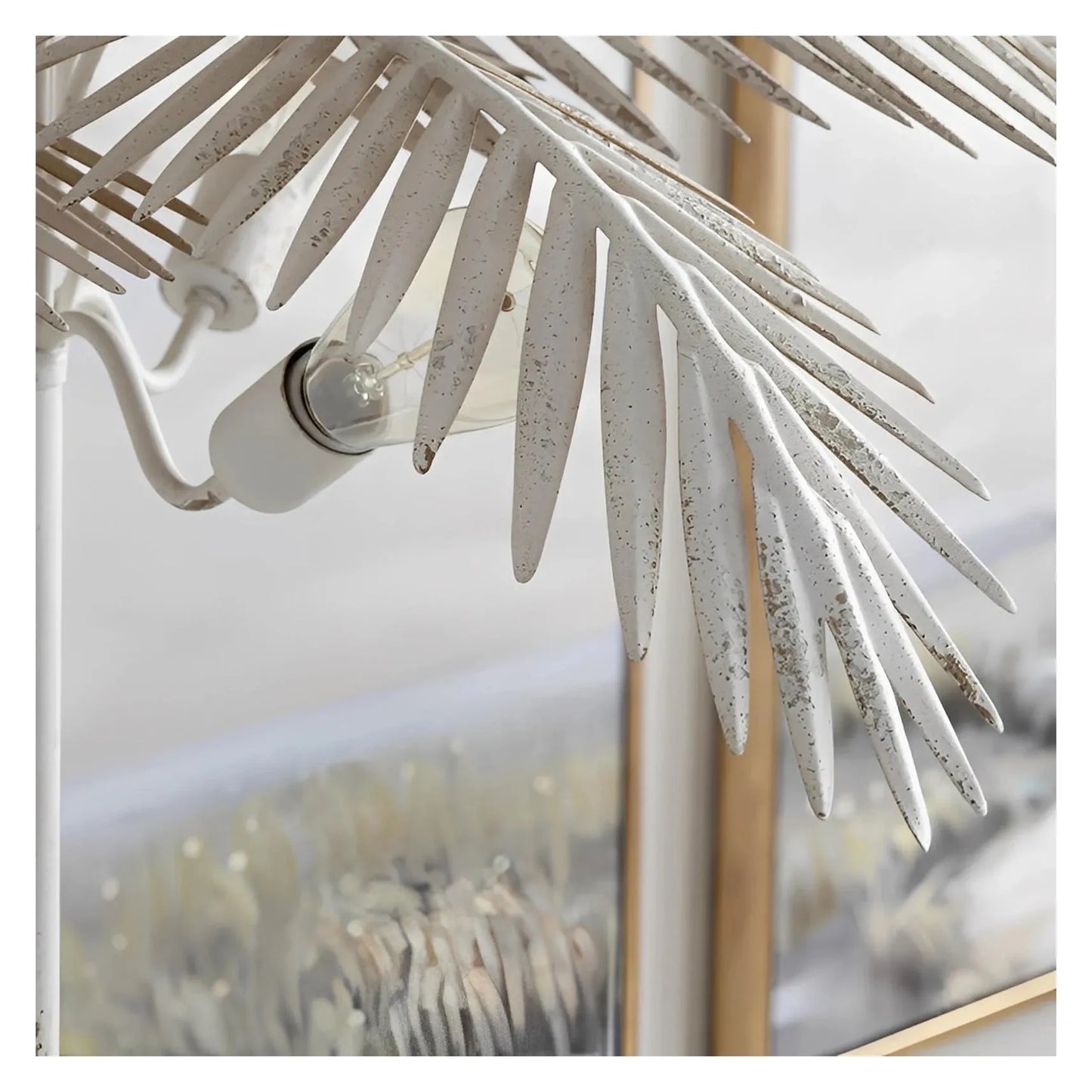 Naos Palm Frond Designed Floor Lamp, White, Coastal