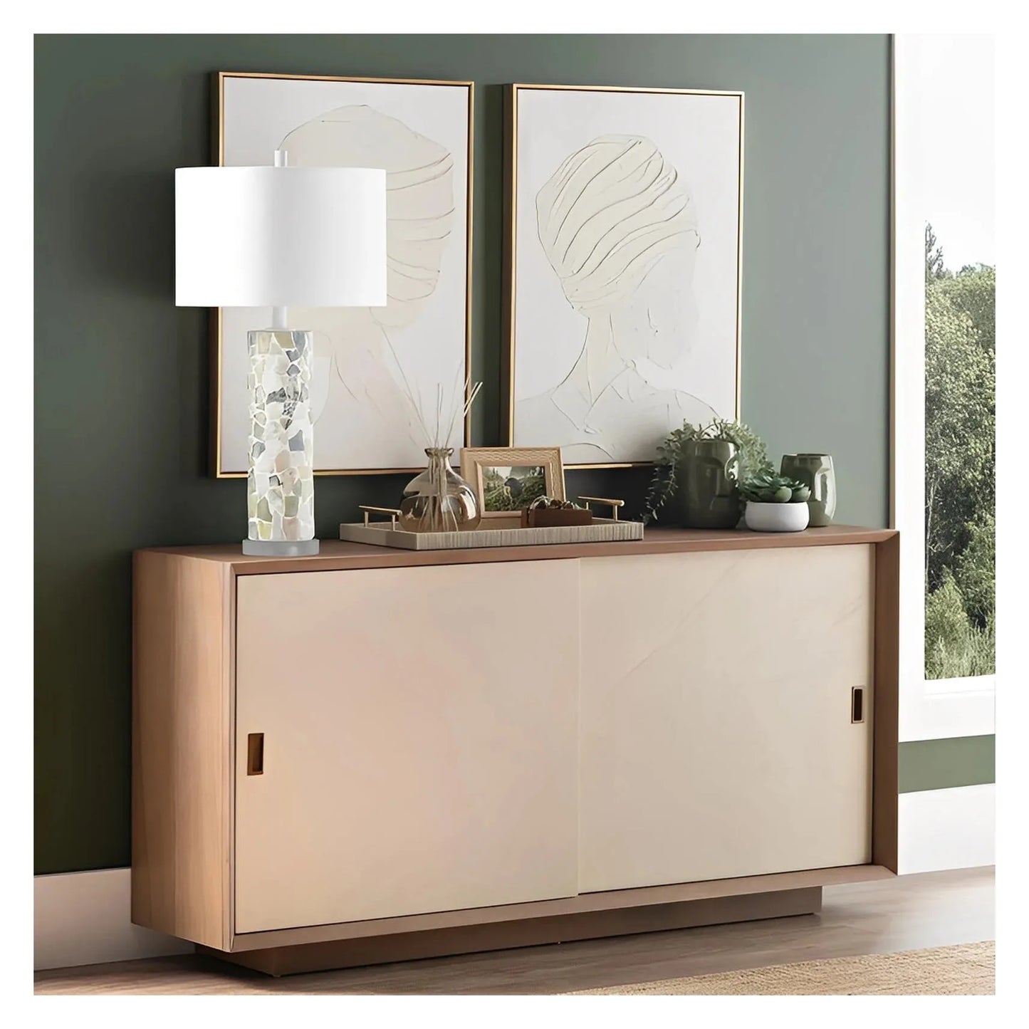 Nihal of Cedar Hill Table Lamps (2-Pack), White, Coastal