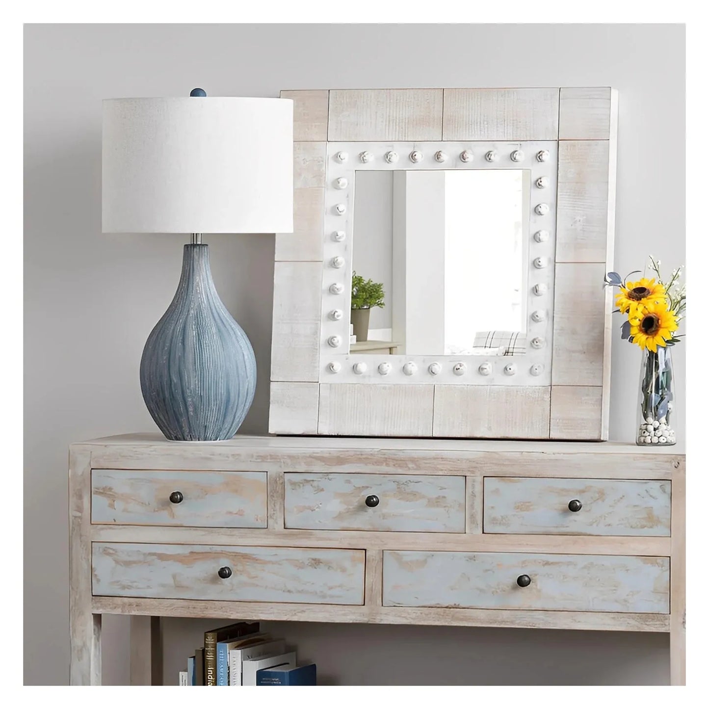 Tarazed of Watervliet Table Lamps (2-Pack), Blue, Coastal