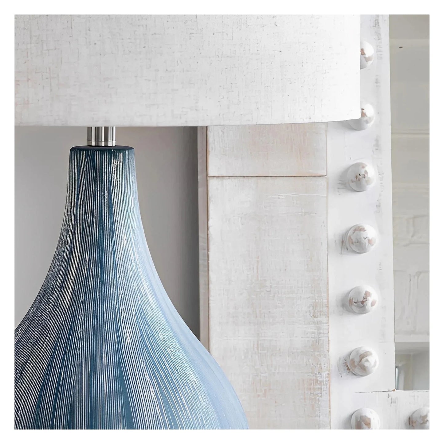 Tarazed of Watervliet Table Lamps (2-Pack), Blue, Coastal