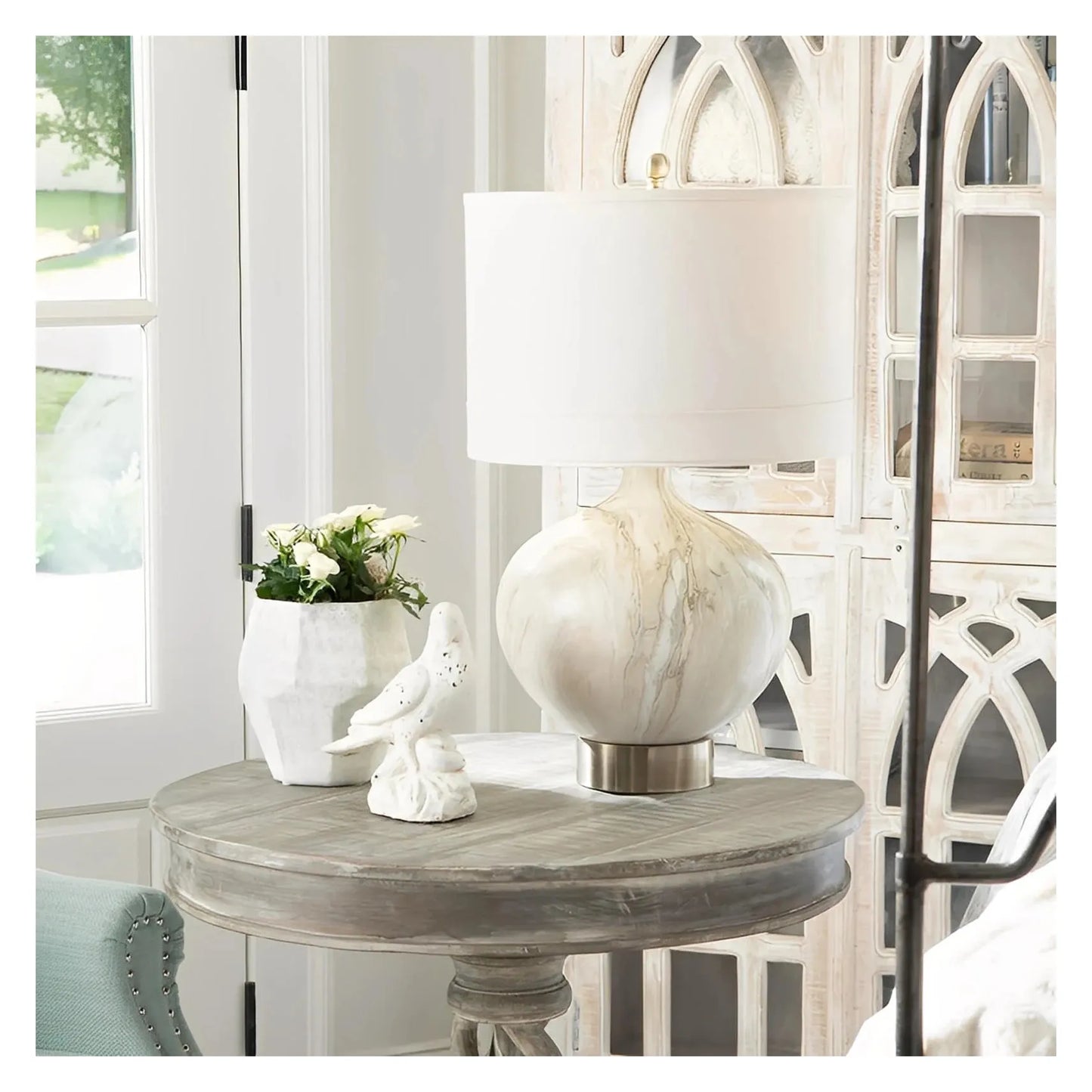 Zaurak of Bar Harbor Table Lamps (2-Pack), Grey, Transitional