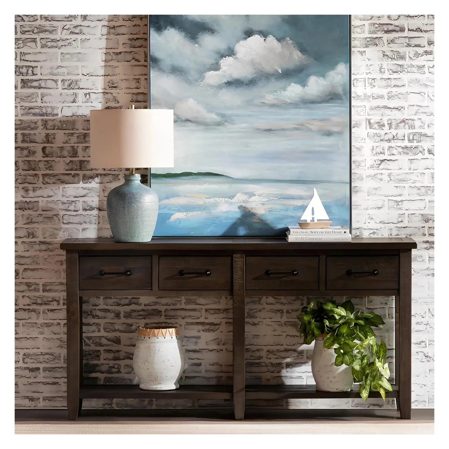 Alnair of Augusta Table Lamps (2-Pack), Blue, Rustic