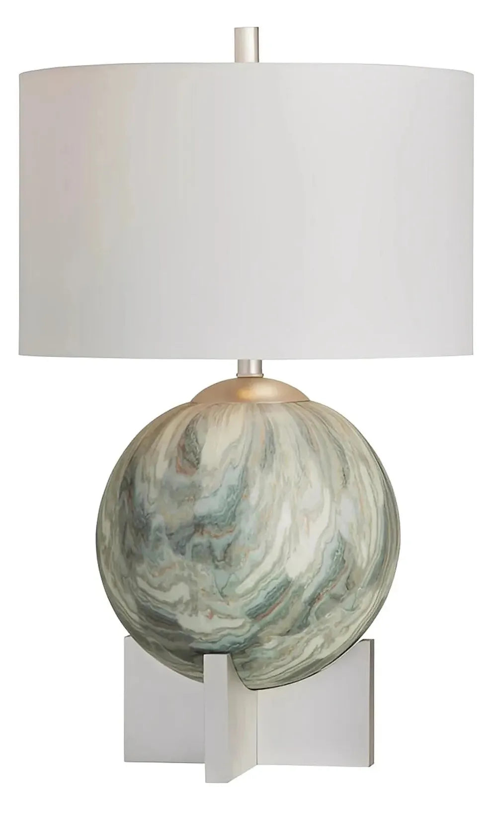 Naos of Kennebec Bay Table Lamps (2-Pack), Green, Transitional