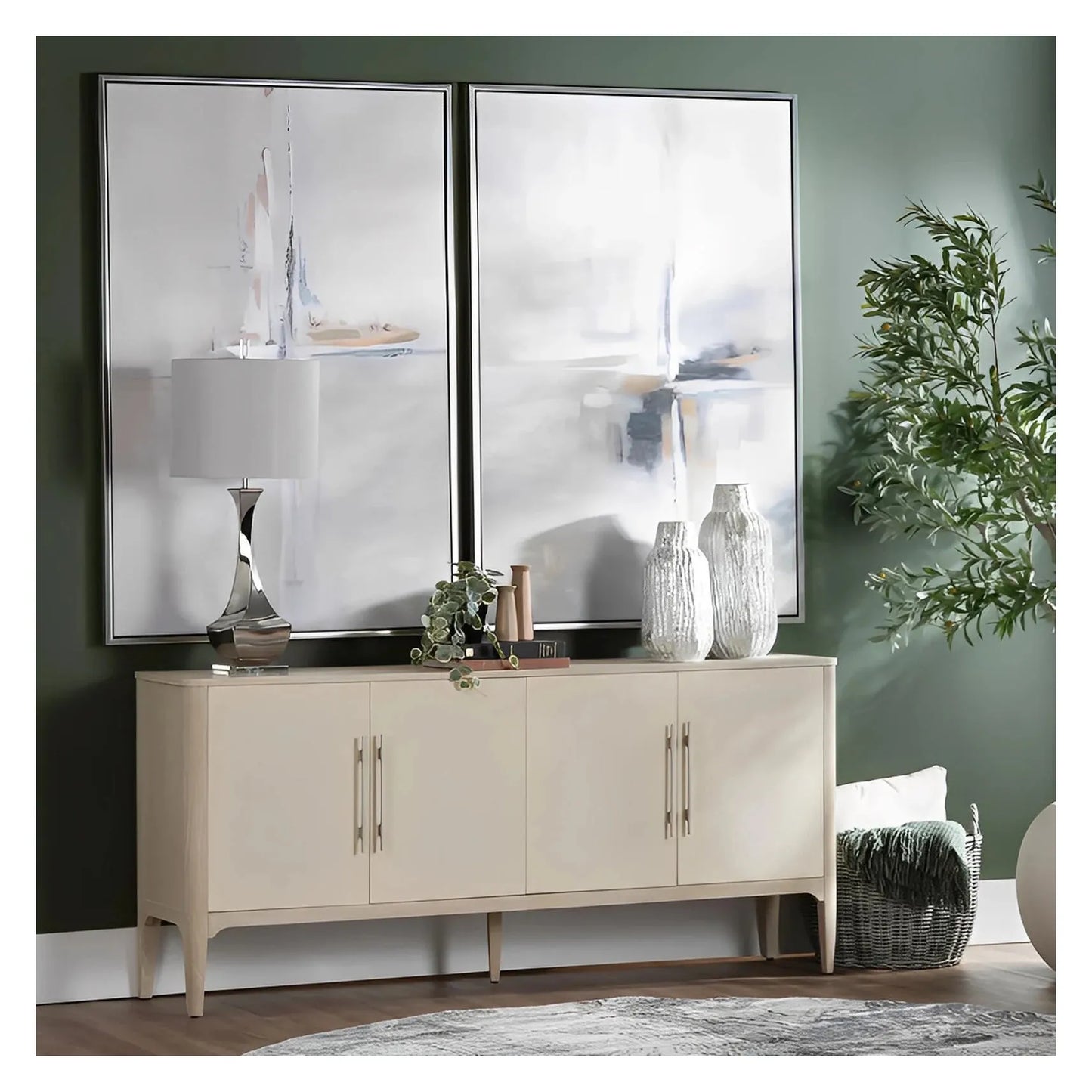 Albali of Montpelier Table Lamps (2-Pack), Silver, Contemporary