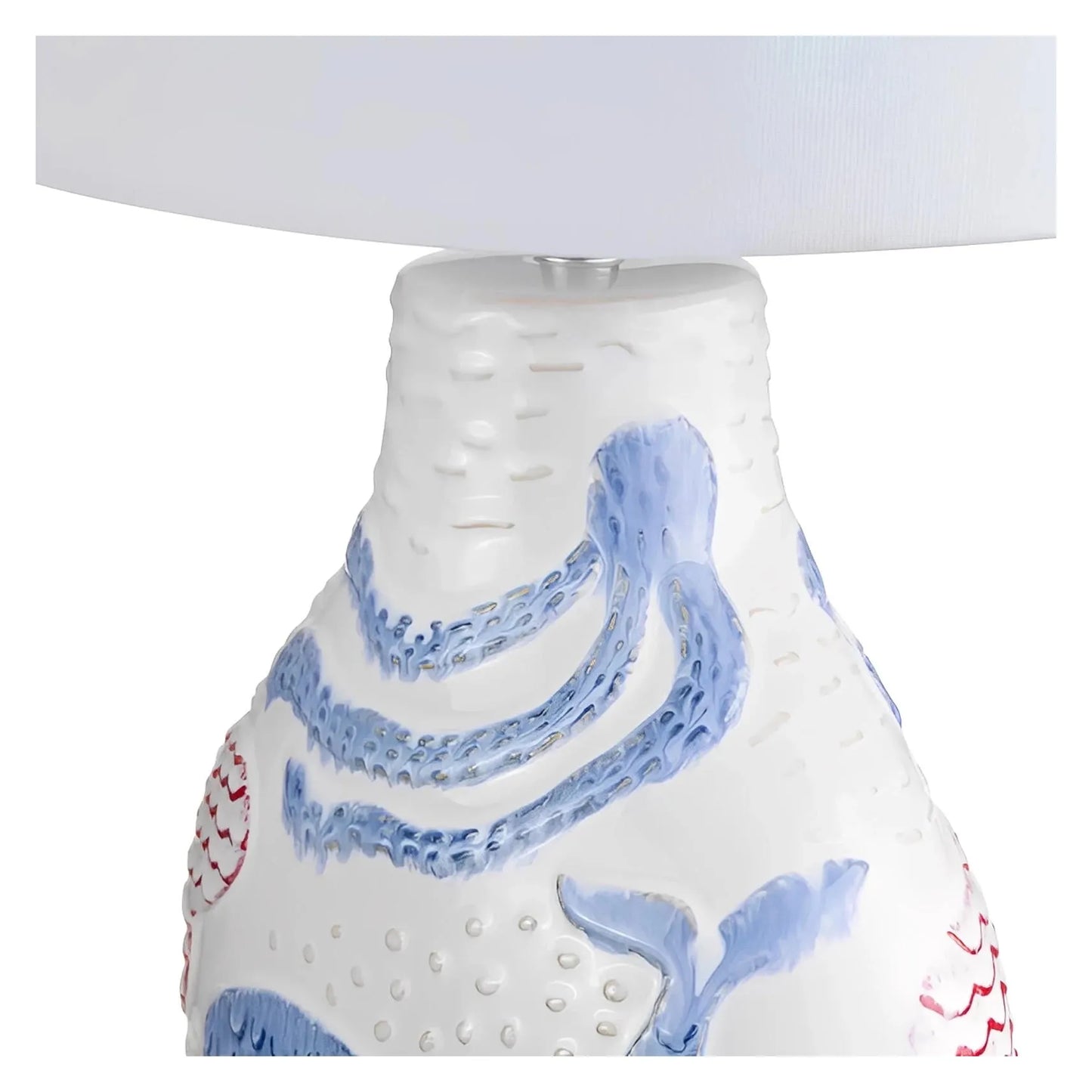Achernar of Stowe Table Lamps (2-Pack), White, Coastal, Whale, Octopus, Fish