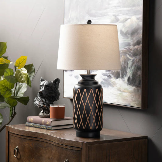 Altair of Elmwood Table Lamps (2-Pack), Black, Rustic