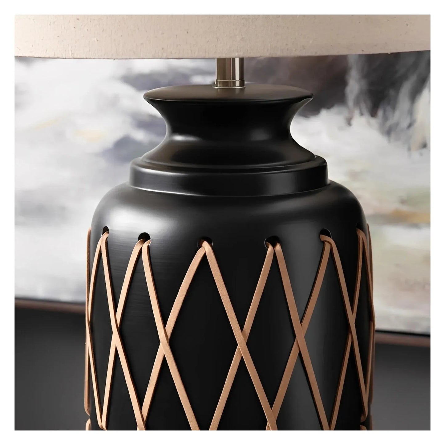 Altair of Elmwood Table Lamps (2-Pack), Black, Rustic