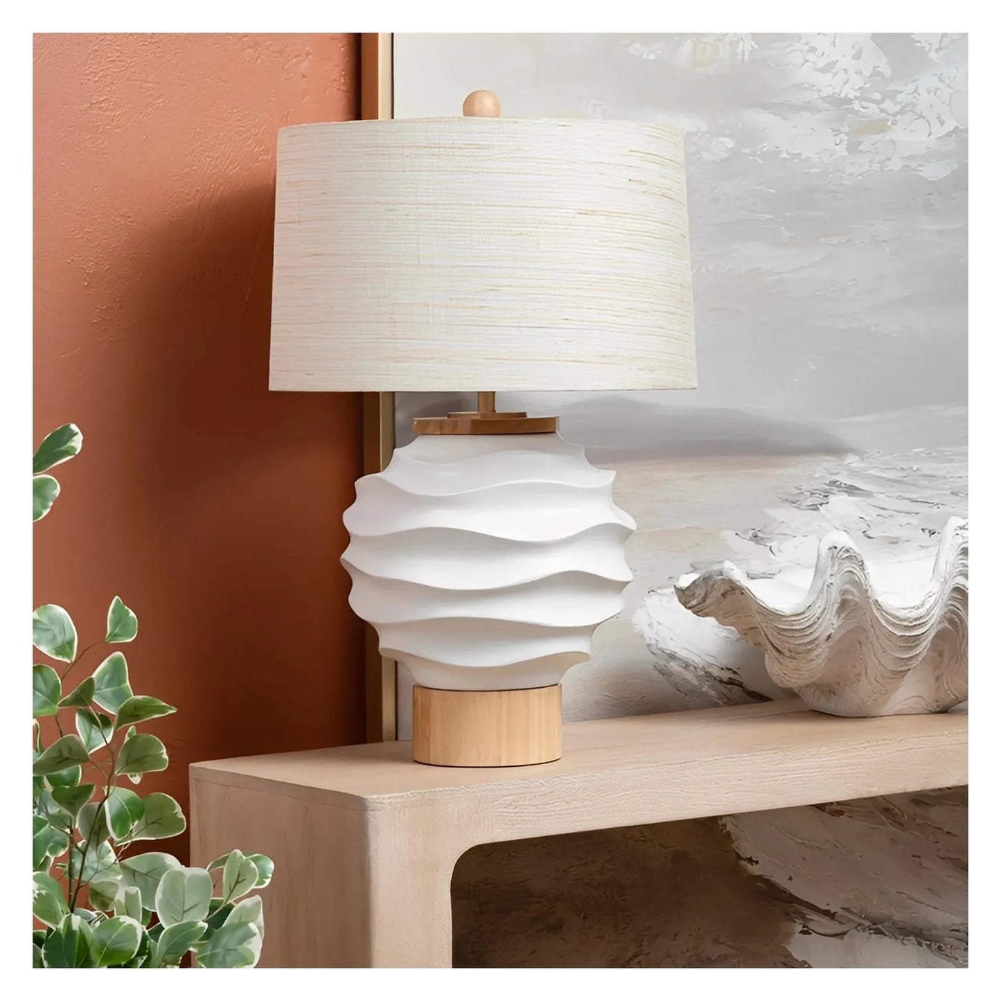 Corvus of Cape May Table Lamps (2-Pack), White, Coastal