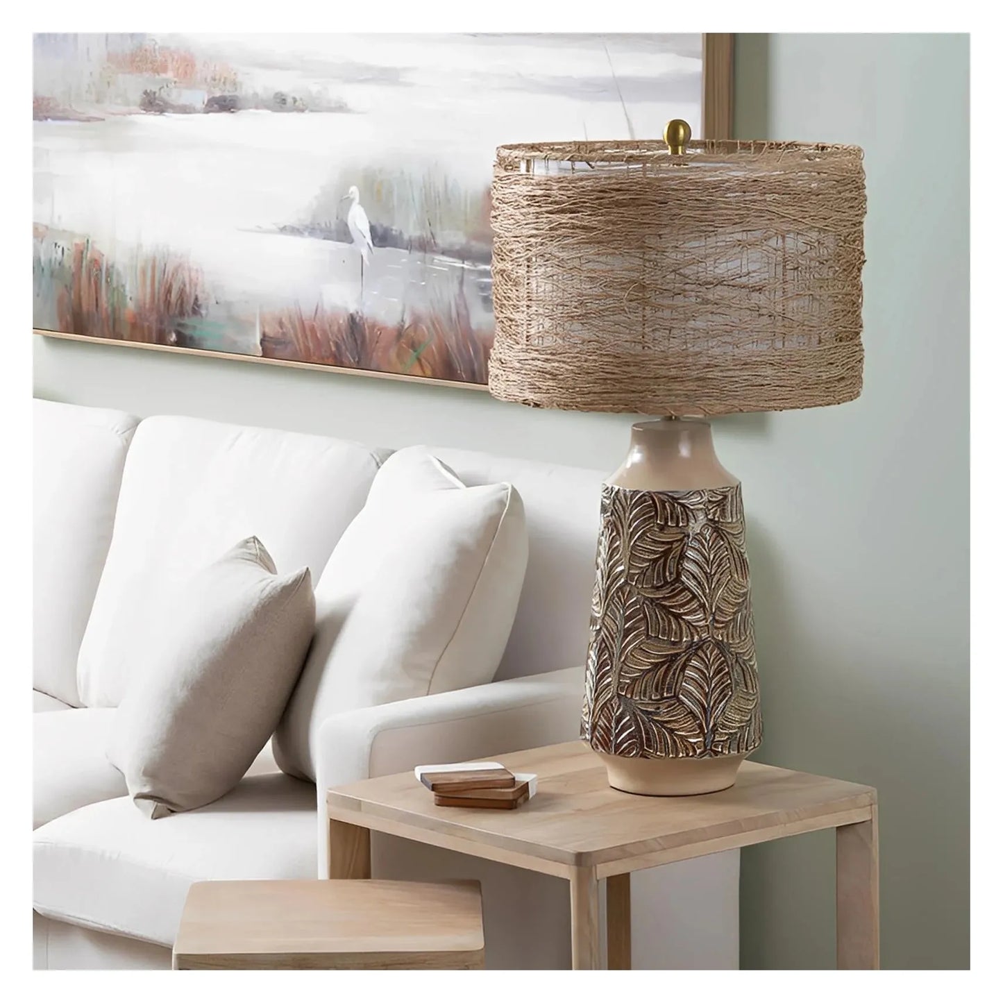 Alderamin of Cape Ann Table Lamps (2-Pack), Beige, Rustic