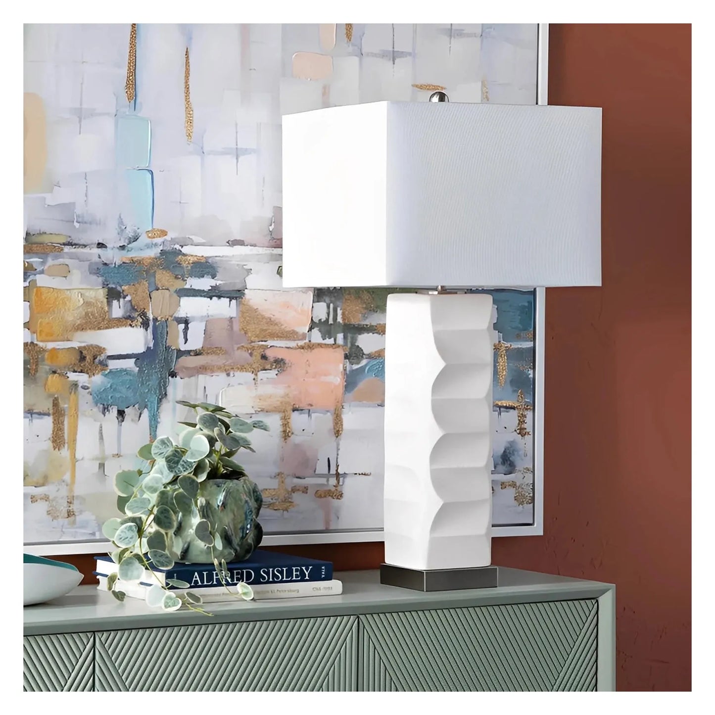 Capella of Watervliet Table Lamps (2-Pack), White, Contemporary