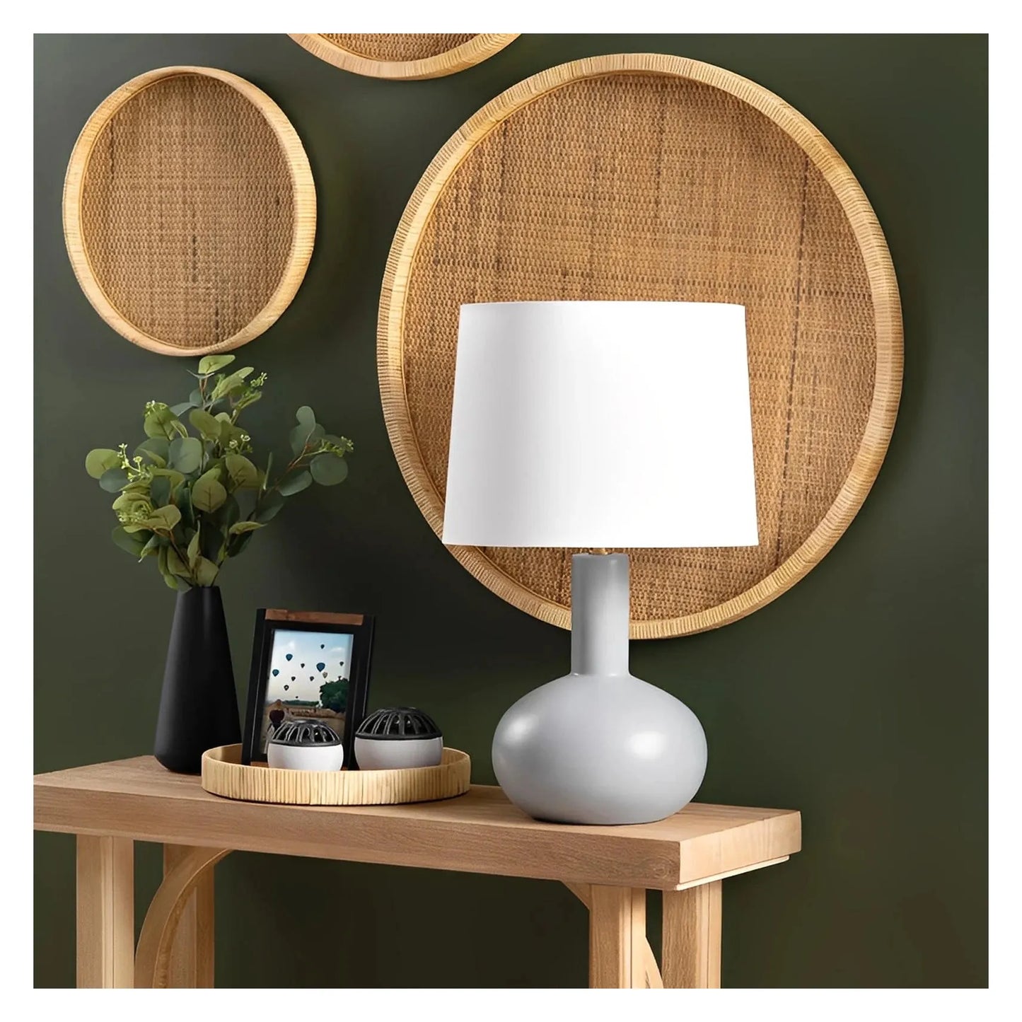 Spica of White Mountain Table Lamps (2-Pack), Grey, Transitional