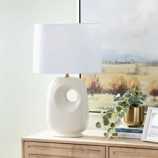 Rigel of Cape Ann Table Lamps (2-Pack), Cream, Contemporary