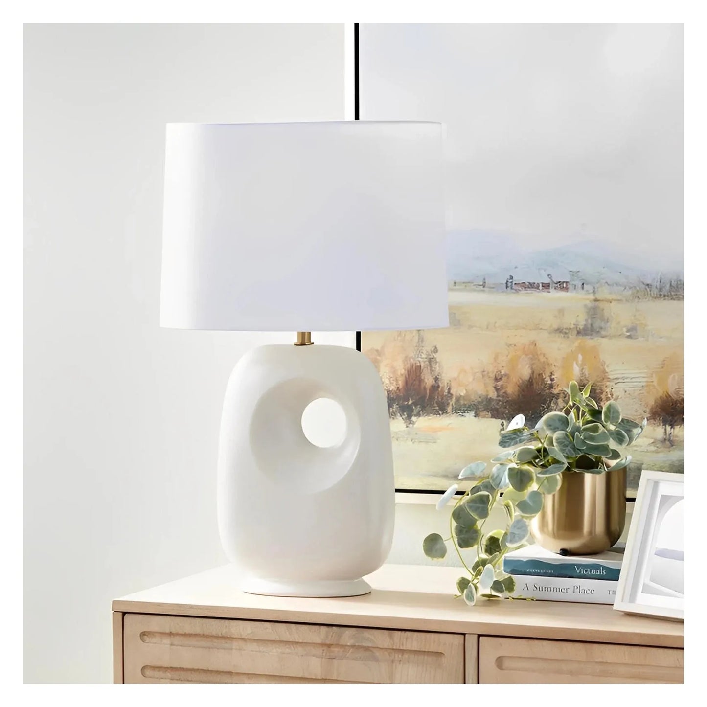 Rigel of Cape Ann Table Lamps (2-Pack), Cream, Contemporary