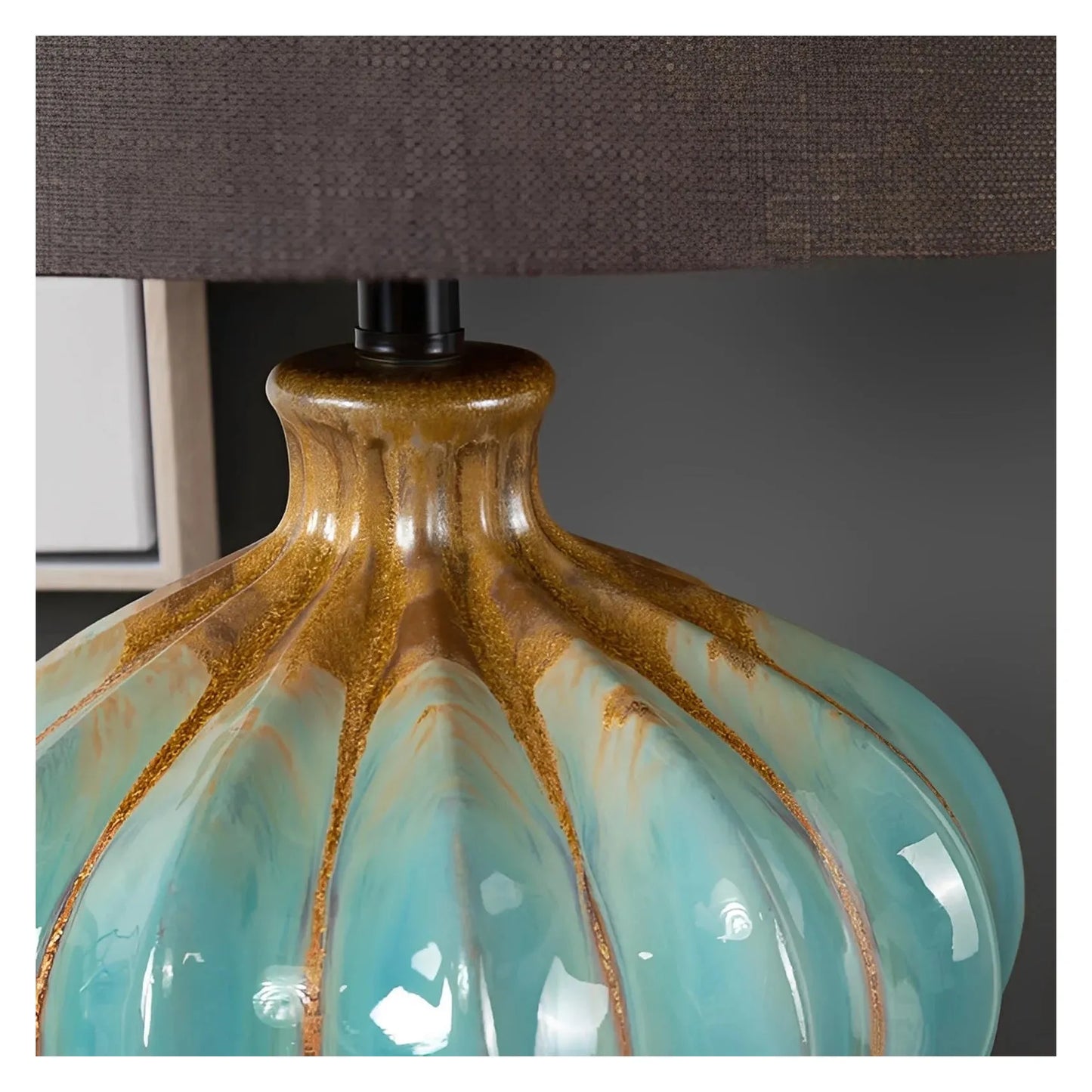 Merak of Windham Hollow Table Lamps (2-Pack), Blue, Rustic