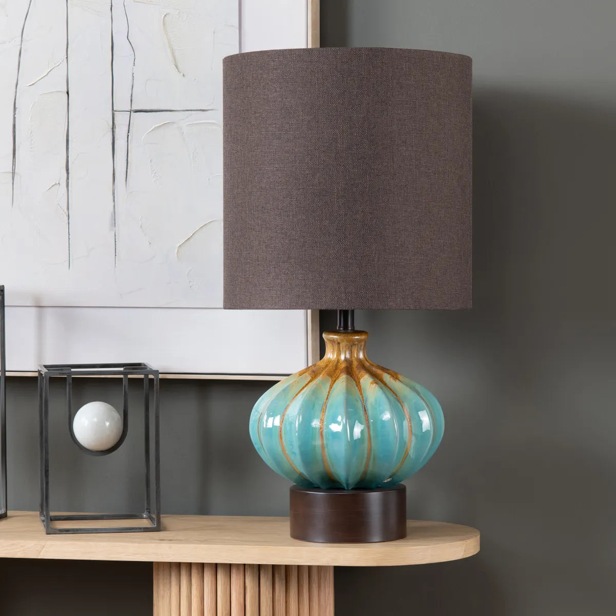 Merak of Windham Hollow Table Lamps (2-Pack), Blue, Rustic