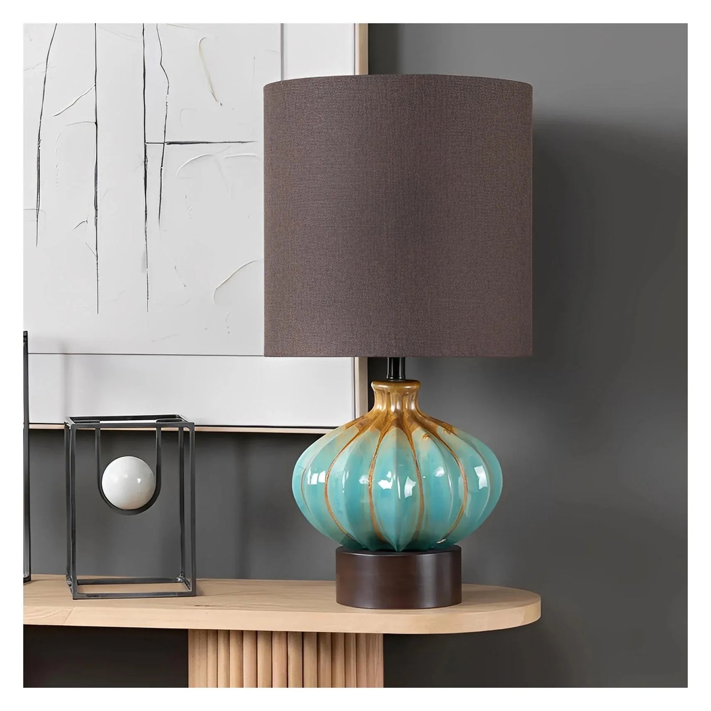 Merak of Windham Hollow Table Lamps (2-Pack), Blue, Rustic