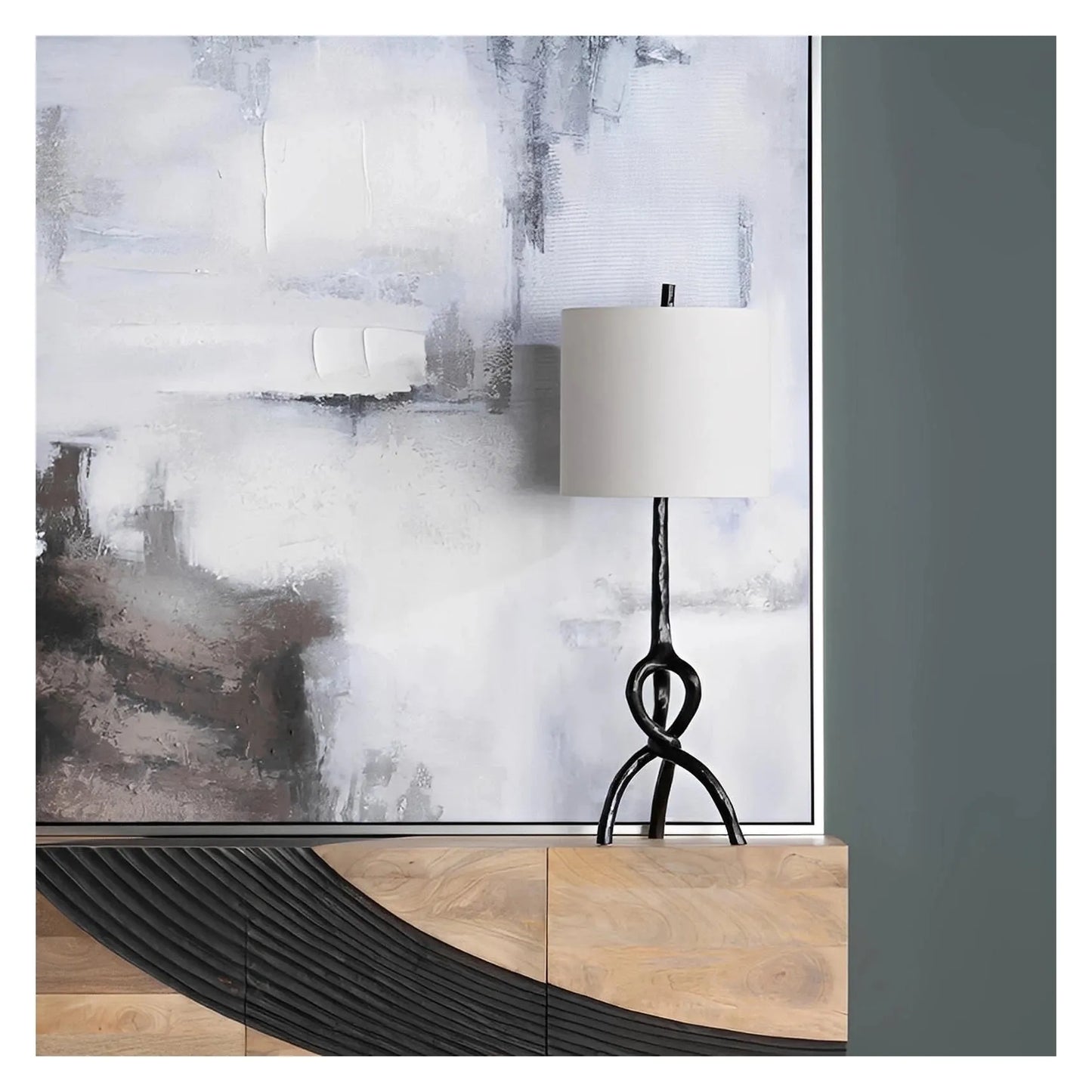 Thuban of Old Orchard Table Lamps (2-Pack), Black, Contemporary