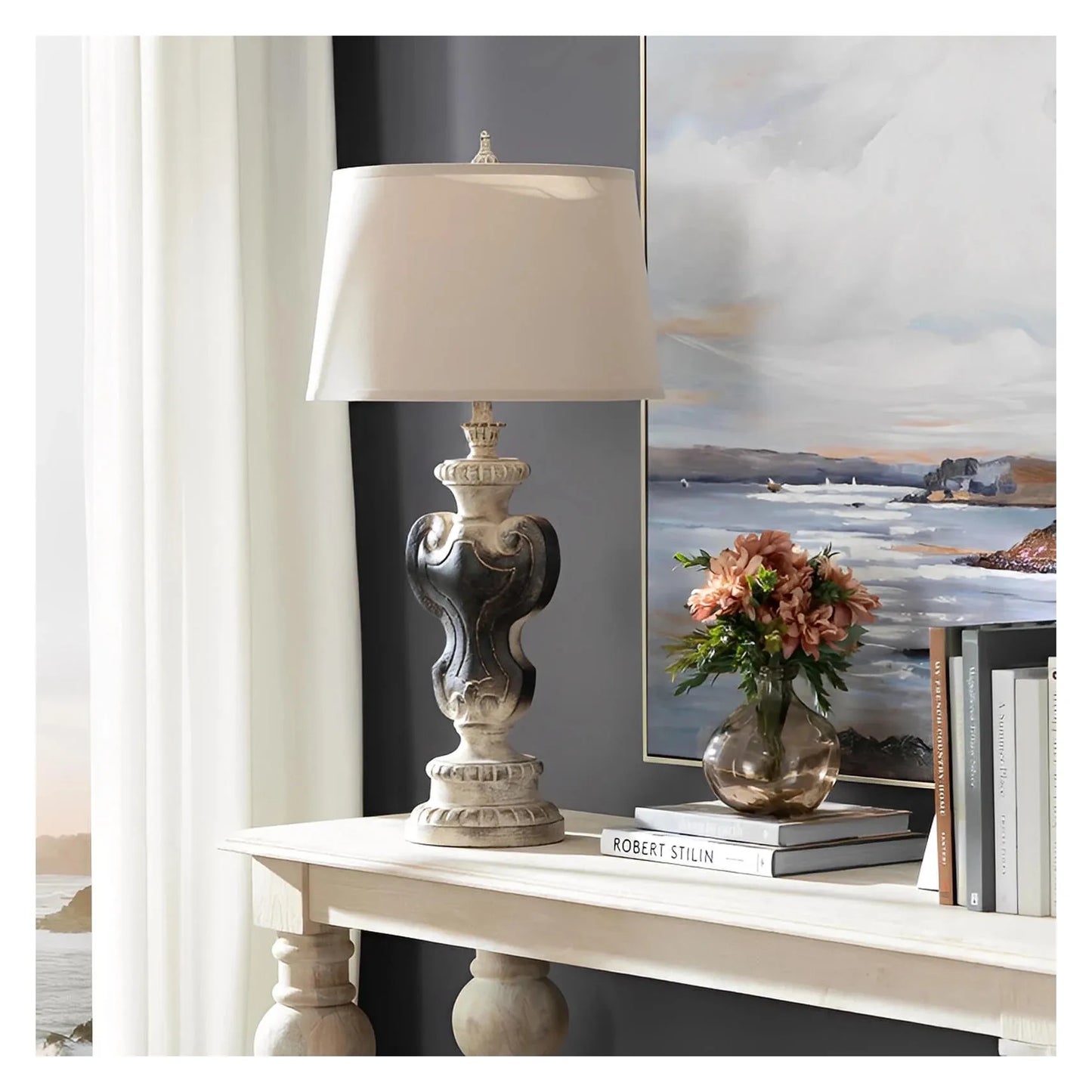 Aldebaran of Brattleboro Table Lamps (2-Pack), Grey, Traditional