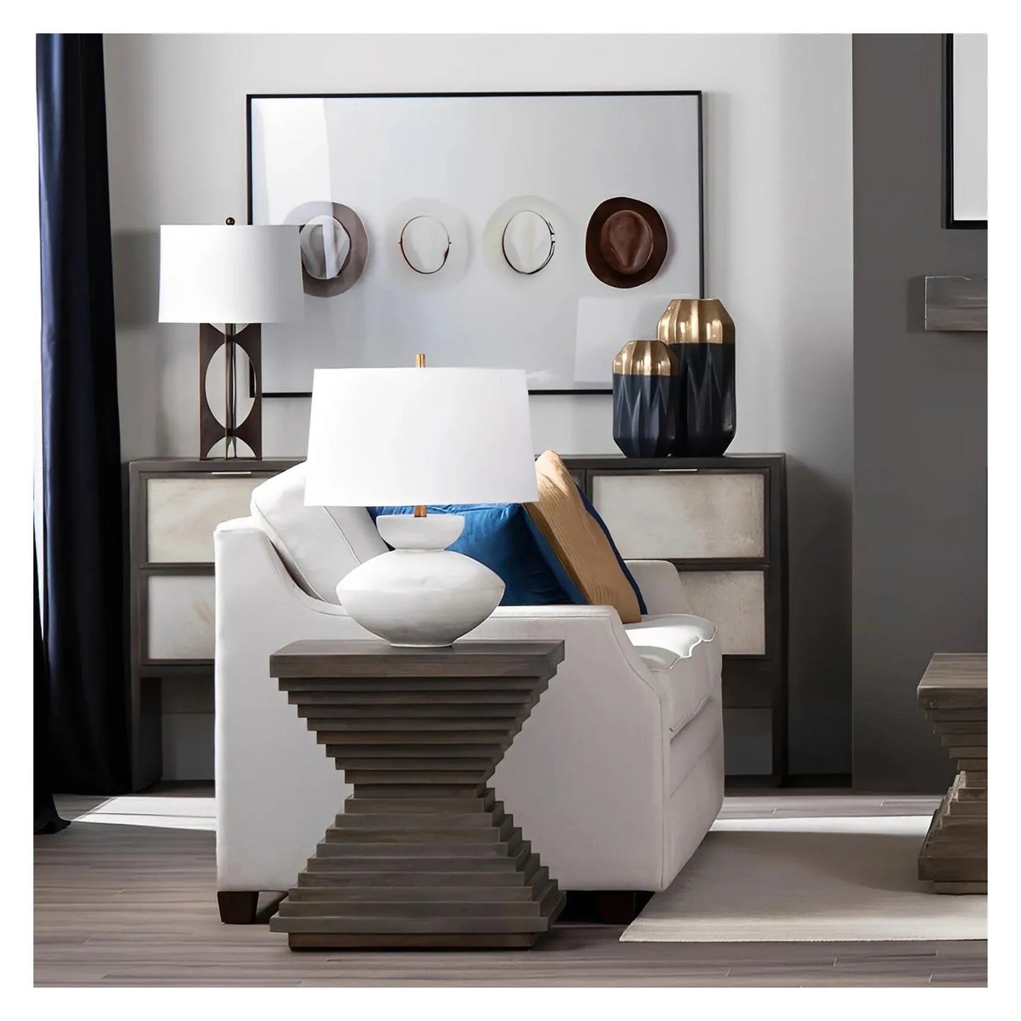 Antares of Salem Table Lamps (2-Pack), White, Contemporary