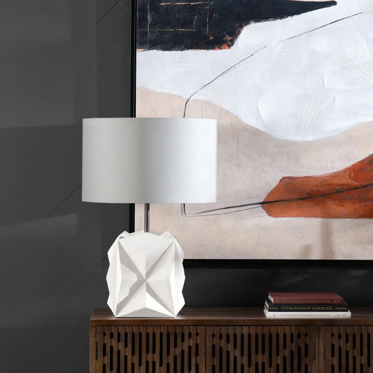 Rho of Westport Table Lamps (2-Pack), White, Contemporary