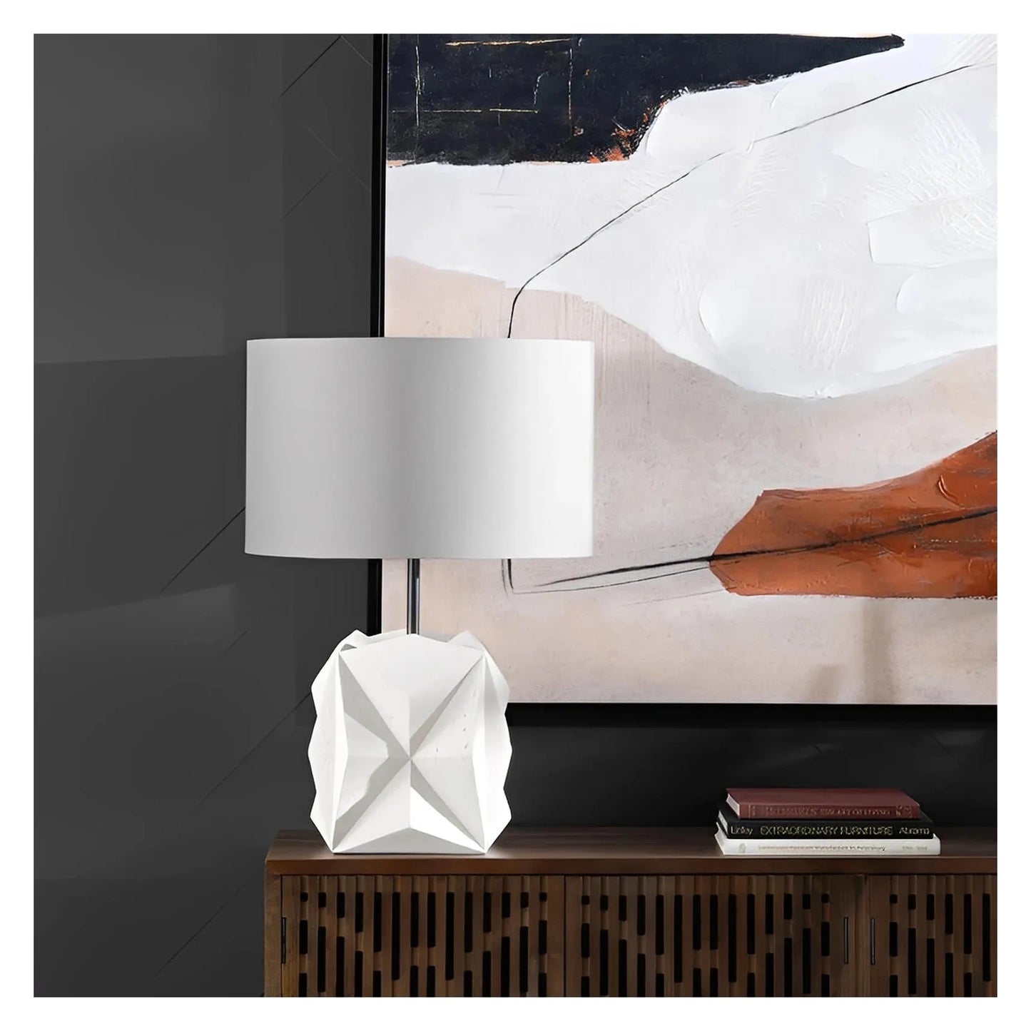 Rho of Westport Table Lamps (2-Pack), White, Contemporary