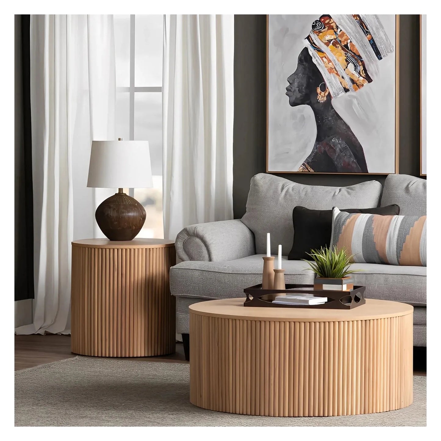 Albali of Cape Ann Table Lamps (2-Pack), Black, Transitional