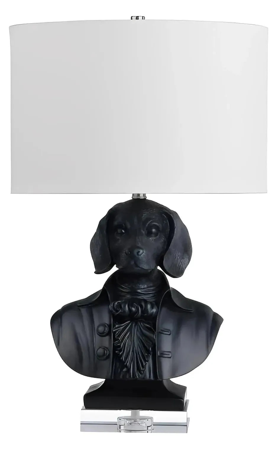 Victorian Dressed Dog Table Lamps (2-Pack), Black, Transitional