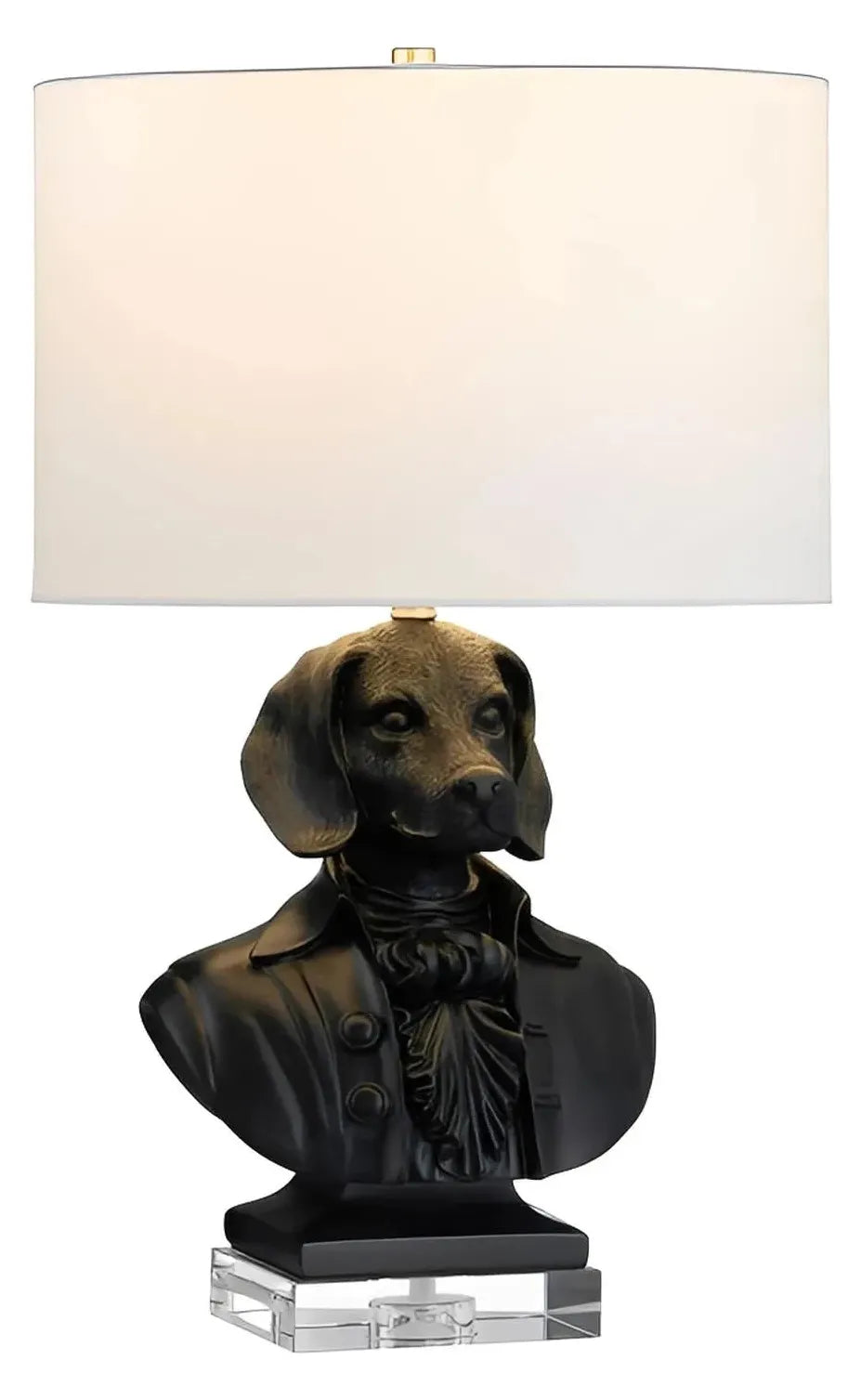 Victorian Dressed Dog Table Lamps (2-Pack), Black, Transitional