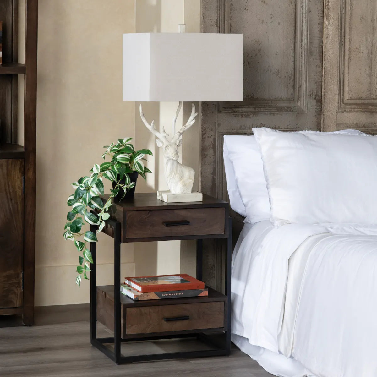 White Buck Table Lamps (2-Pack), Rustic